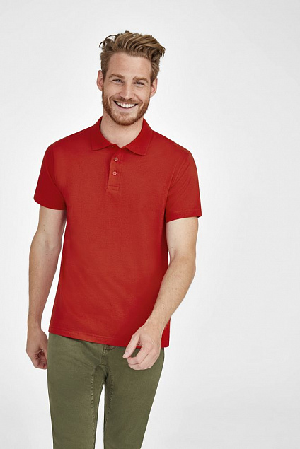 Рубашка поло мужская Prescott Men 170, красная с логотипом  заказать по выгодной цене в кибермаркете AvroraStore