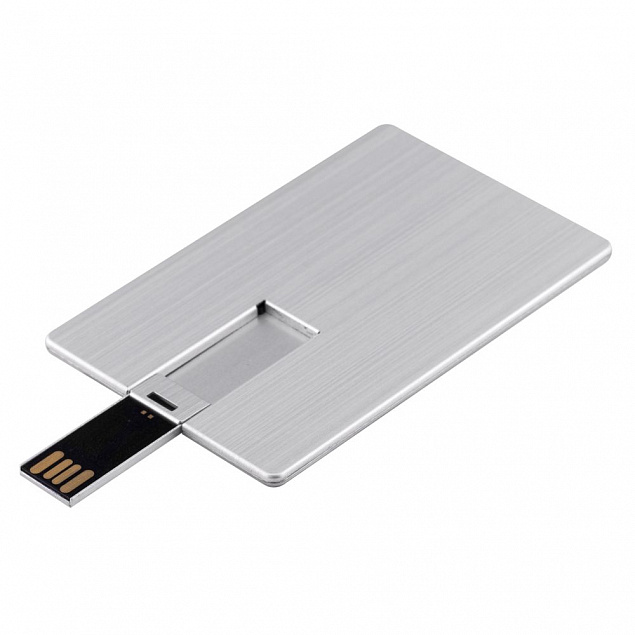 Флешка Platinum Card, 8 Гб, серебристая с логотипом  заказать по выгодной цене в кибермаркете AvroraStore