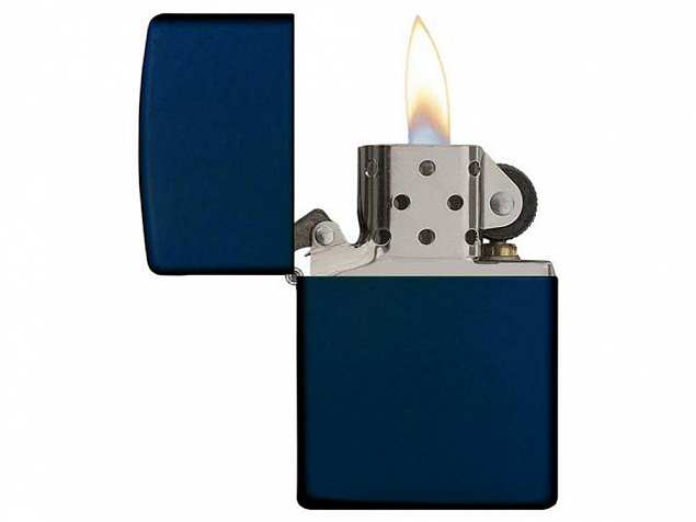 Зажигалка ZIPPO Classic с покрытием Navy Matte с логотипом  заказать по выгодной цене в кибермаркете AvroraStore