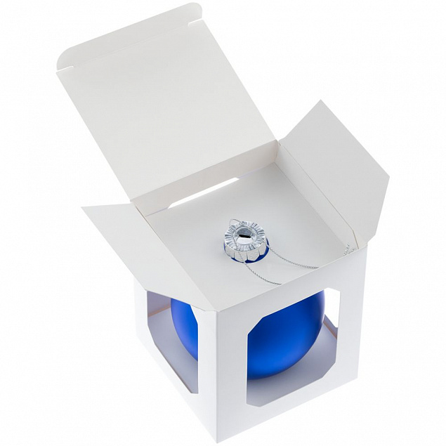 Елочный шар Finery Matt, 10 см, матовый синий с логотипом  заказать по выгодной цене в кибермаркете AvroraStore