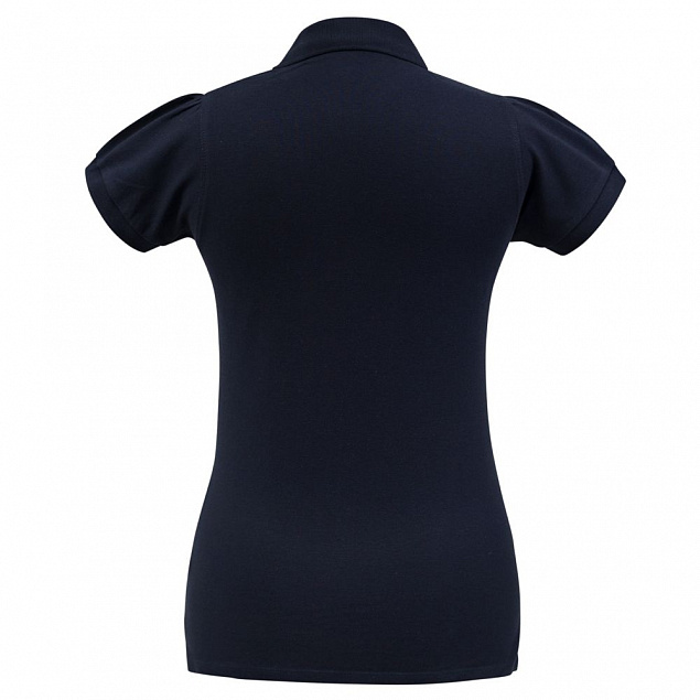 Рубашка поло женская Heavymill черная с логотипом  заказать по выгодной цене в кибермаркете AvroraStore