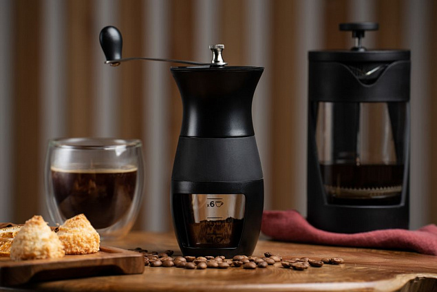 Мельница для кофе Burr, черная с логотипом  заказать по выгодной цене в кибермаркете AvroraStore