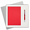 Подарочный набор Rain, красный (ежедневник, ручка) с логотипом  заказать по выгодной цене в кибермаркете AvroraStore