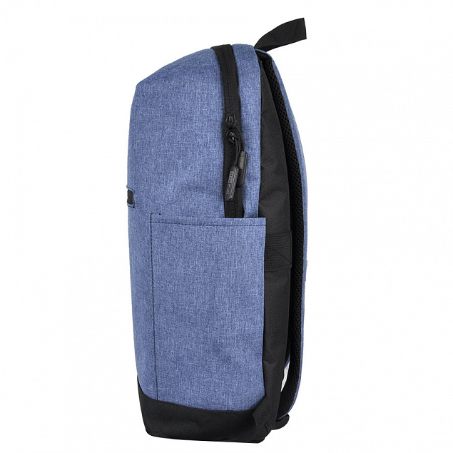 Рюкзак Boom, синий/чёрный, 43 x 30 x 13 см, 100% полиэстер  с логотипом  заказать по выгодной цене в кибермаркете AvroraStore