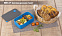 Контейнер для ланча "Lunch", синий/серый с логотипом  заказать по выгодной цене в кибермаркете AvroraStore