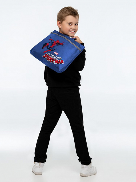 Сумка-папка Amazing Spider-Man, синяя с логотипом  заказать по выгодной цене в кибермаркете AvroraStore