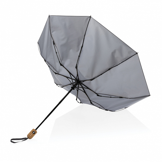 Автоматический зонт Impact из RPET AWARE™ с бамбуковой ручкой, d94 см с логотипом  заказать по выгодной цене в кибермаркете AvroraStore