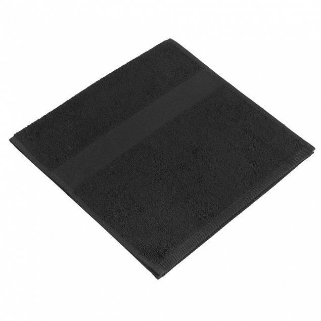 Полотенце махровое Soft Me Small, черное с логотипом  заказать по выгодной цене в кибермаркете AvroraStore
