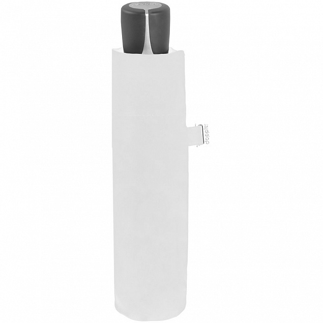 Зонт складной Fiber Alu Light, белый с логотипом  заказать по выгодной цене в кибермаркете AvroraStore
