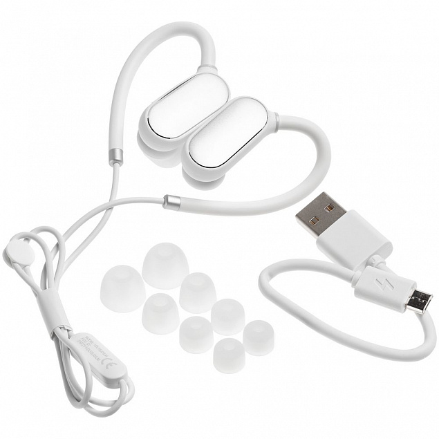 Беспроводные наушники Mi Sports, белые с логотипом  заказать по выгодной цене в кибермаркете AvroraStore