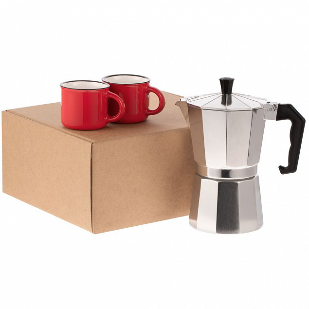 Набор для кофе Dacha, красный с логотипом  заказать по выгодной цене в кибермаркете AvroraStore