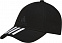 Бейсболка Six-panel Classic 3 stripes, черная с логотипом  заказать по выгодной цене в кибермаркете AvroraStore