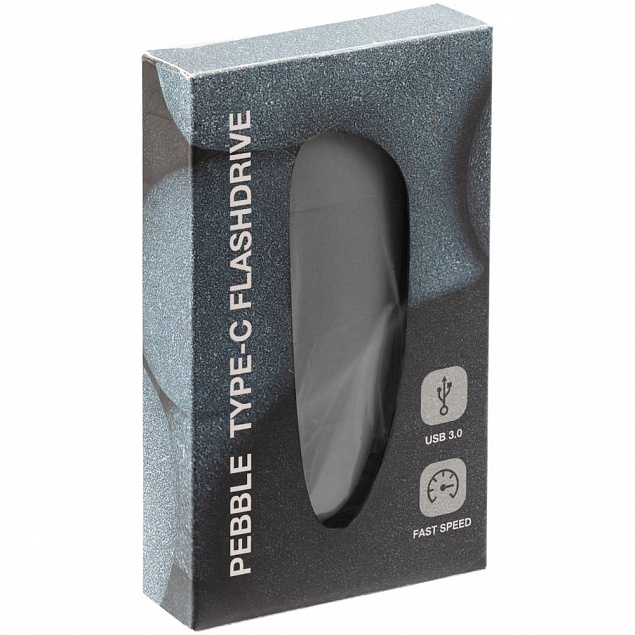 Флешка Pebble Type-C, USB 3.0, серая, 32 Гб с логотипом  заказать по выгодной цене в кибермаркете AvroraStore