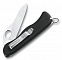 Солдатский нож с фиксатором лезвия Sentinel One Hand Clip, черный с логотипом  заказать по выгодной цене в кибермаркете AvroraStore