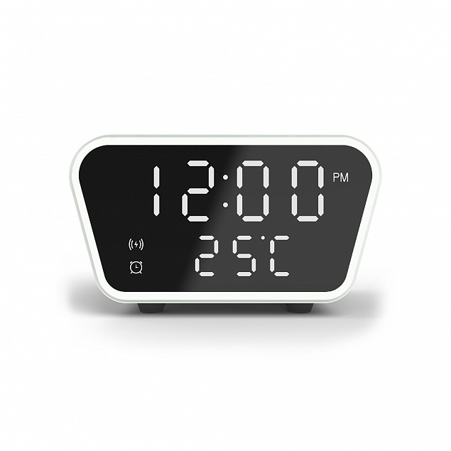 Настольные часы "Smart Clock" с беспроводным (10W) зарядным устройством, будильником и термометром с логотипом  заказать по выгодной цене в кибермаркете AvroraStore