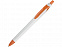 Ручка шариковая Каприз белый/оранжевый с логотипом  заказать по выгодной цене в кибермаркете AvroraStore