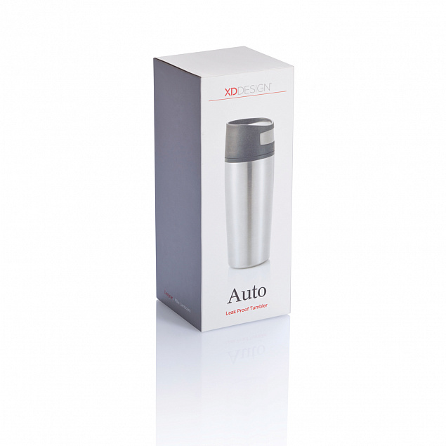Герметичная термокружка Auto, 300 мл, серебряный с логотипом  заказать по выгодной цене в кибермаркете AvroraStore