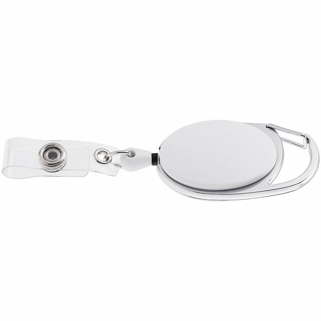 Ретрактор с карабином Access, белый с логотипом  заказать по выгодной цене в кибермаркете AvroraStore