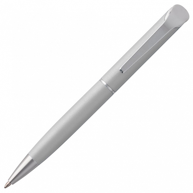 Ручка шариковая Glide, серая с логотипом  заказать по выгодной цене в кибермаркете AvroraStore