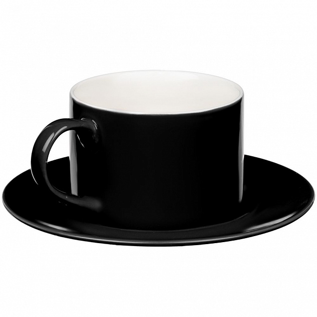 Чайная пара Clio, черная с логотипом  заказать по выгодной цене в кибермаркете AvroraStore