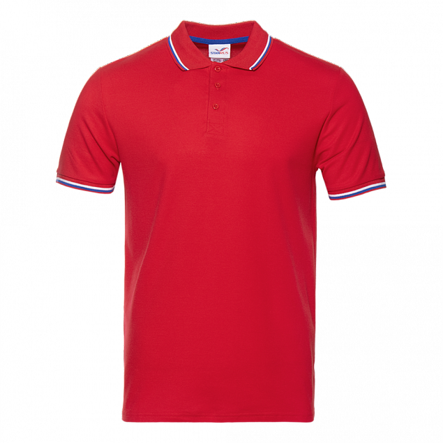 Рубашка поло StanRussian Красный с логотипом  заказать по выгодной цене в кибермаркете AvroraStore