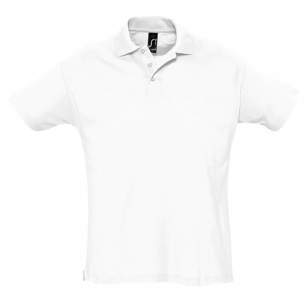 Поло мужское SUMMER II, белый, XS, 100% хлопок, 170 г/м2 с логотипом  заказать по выгодной цене в кибермаркете AvroraStore