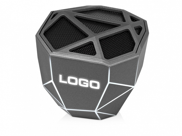 Портативная колонка Geo, белая подсветка с логотипом  заказать по выгодной цене в кибермаркете AvroraStore