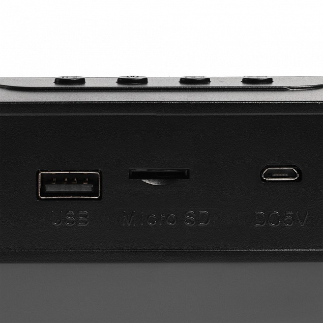 Беспроводная стереоколонка с FM-радио Uniscend Audeamus, черная с логотипом  заказать по выгодной цене в кибермаркете AvroraStore