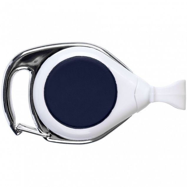 Ретрактор Dorset, белый с синим с логотипом  заказать по выгодной цене в кибермаркете AvroraStore
