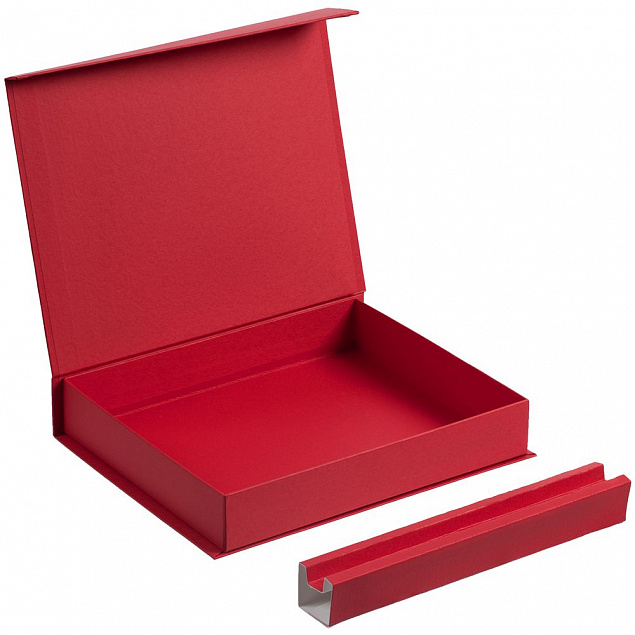 Коробка Duo под ежедневник и ручку, красная с логотипом  заказать по выгодной цене в кибермаркете AvroraStore
