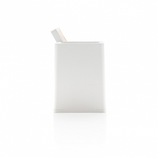 Док-станция Ontario для беспроводной зарядки с подставкой для ручек, 5W, белый с логотипом  заказать по выгодной цене в кибермаркете AvroraStore