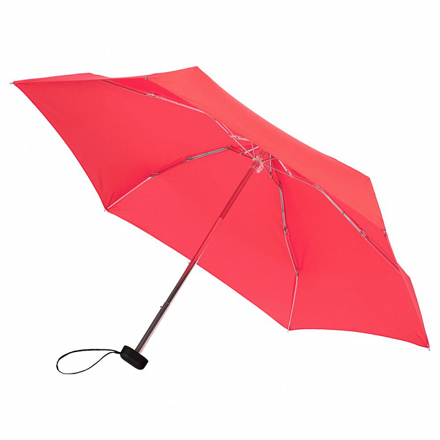 Зонт складной Five, светло-красный с логотипом  заказать по выгодной цене в кибермаркете AvroraStore