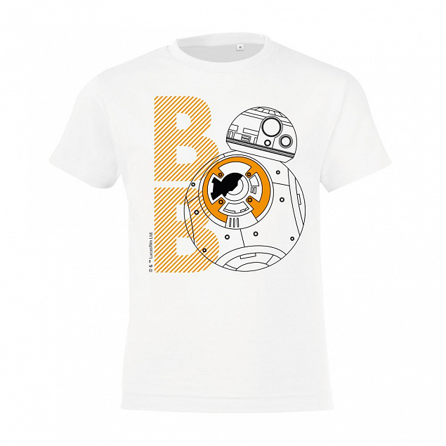 Футболка детская BB-8 Droid, белая с логотипом  заказать по выгодной цене в кибермаркете AvroraStore