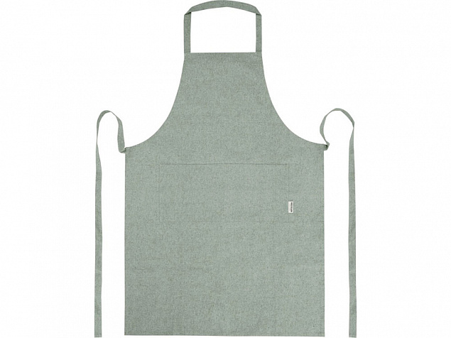 Pheebs 200 g/m² recycled cotton apron, зеленый яркий с логотипом  заказать по выгодной цене в кибермаркете AvroraStore