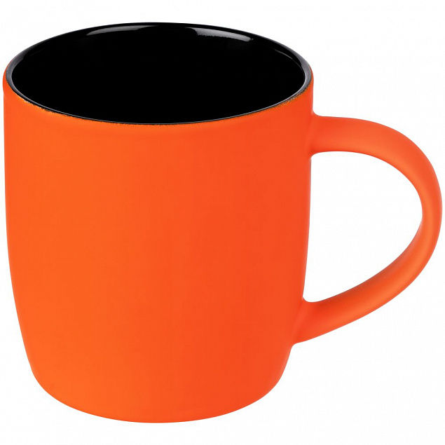 Кружка Surprise Touch Black c покрытием софт-тач, оранжевая с логотипом  заказать по выгодной цене в кибермаркете AvroraStore
