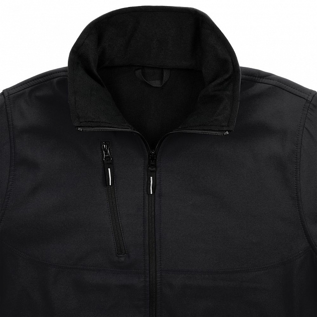 Куртка софтшелл мужская Zagreb, черная с логотипом  заказать по выгодной цене в кибермаркете AvroraStore