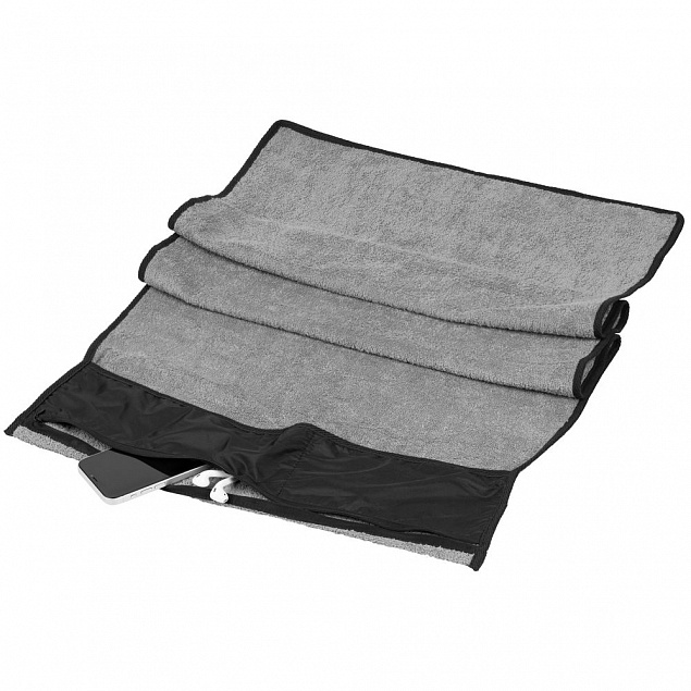 Полотенце для фитнеса Dry On, серое с логотипом  заказать по выгодной цене в кибермаркете AvroraStore