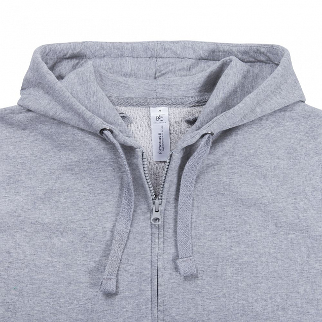 Толстовка женская Hooded Full Zip серый меланж с логотипом  заказать по выгодной цене в кибермаркете AvroraStore