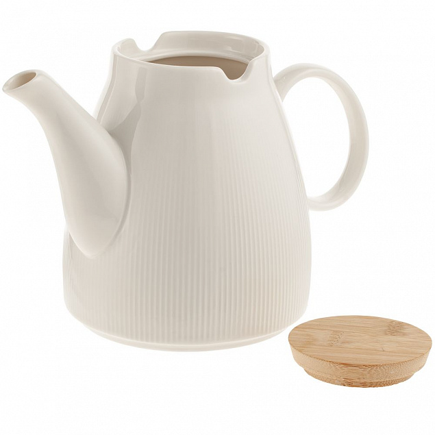 Чайник Piacente, белый с логотипом  заказать по выгодной цене в кибермаркете AvroraStore