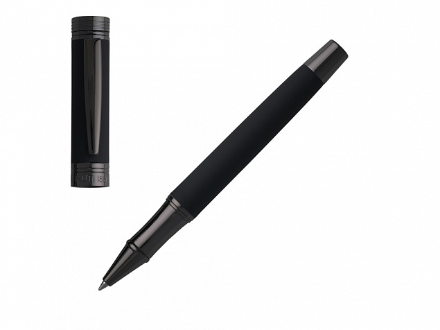 Ручка роллер Zoom Soft Black с логотипом  заказать по выгодной цене в кибермаркете AvroraStore