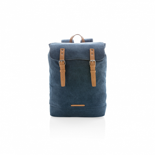 Рюкзак для ноутбука Canvas, синий с логотипом  заказать по выгодной цене в кибермаркете AvroraStore
