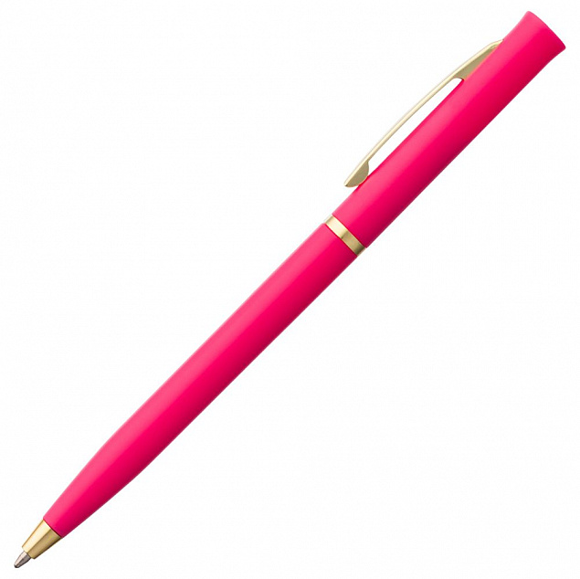 Ручка шариковая Euro Gold, розовая с логотипом  заказать по выгодной цене в кибермаркете AvroraStore