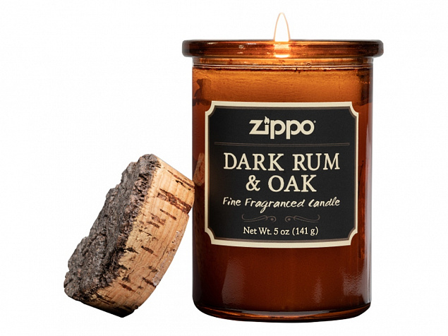 Ароматизированная свеча ZIPPO Dark Rum & Oak, воск/хлопок/кора древесины/стекло, 70x100 мм с логотипом  заказать по выгодной цене в кибермаркете AvroraStore