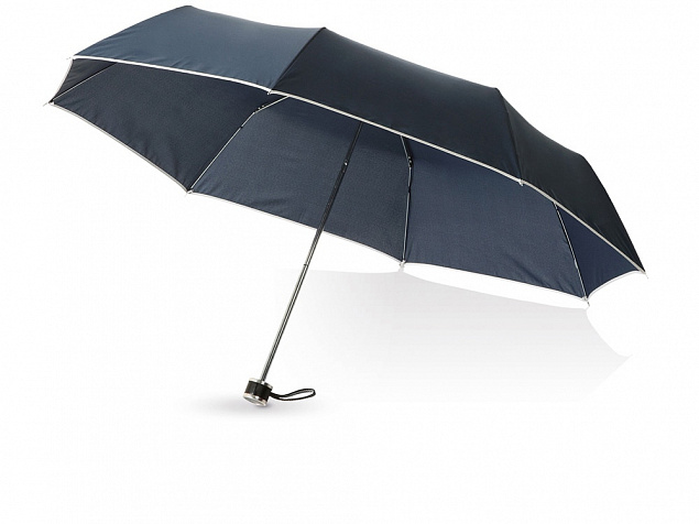 Зонт складной Линц, механический 21, темно-синий с логотипом  заказать по выгодной цене в кибермаркете AvroraStore