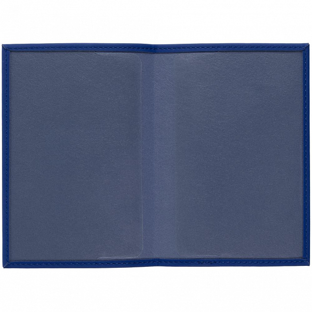 Обложка для паспорта Shall, синяя с логотипом  заказать по выгодной цене в кибермаркете AvroraStore