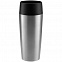 Термостакан Travel Mug, вакуумный, серебристый с логотипом  заказать по выгодной цене в кибермаркете AvroraStore