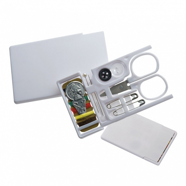 Швейный набор, белый с логотипом  заказать по выгодной цене в кибермаркете AvroraStore
