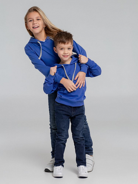 Толстовка с капюшоном детская Kirenga Kids, ярко-синяя с логотипом  заказать по выгодной цене в кибермаркете AvroraStore