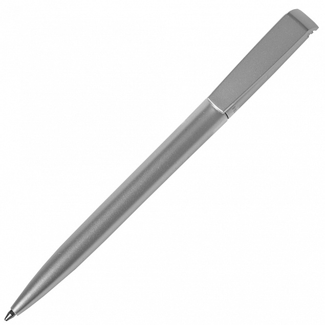 Ручка шариковая Flip Silver, серебристая с логотипом  заказать по выгодной цене в кибермаркете AvroraStore