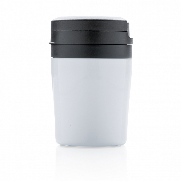 Термокружка с ручкой Coffee-to-go, белый с логотипом  заказать по выгодной цене в кибермаркете AvroraStore